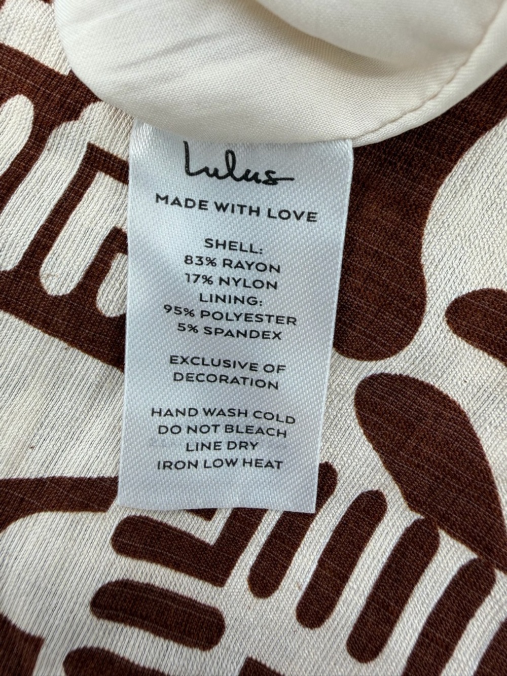 Lulus NWT “Nahia” Brown Boho Print Fringe Faux-Wrap Halter Mini Dress. Sz Large - Picture 11 of 15